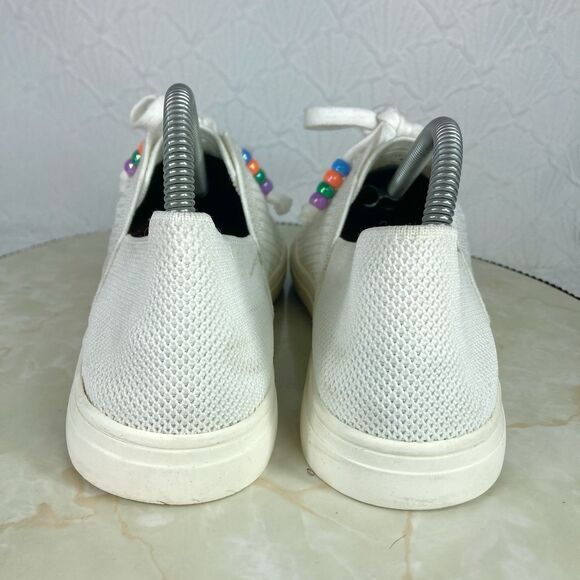 Lucky Brand Sneakers Women Sz 8.5 White Knit Lenuda Casual Lace Up Comfort Shoes - Picture 7 of 11
